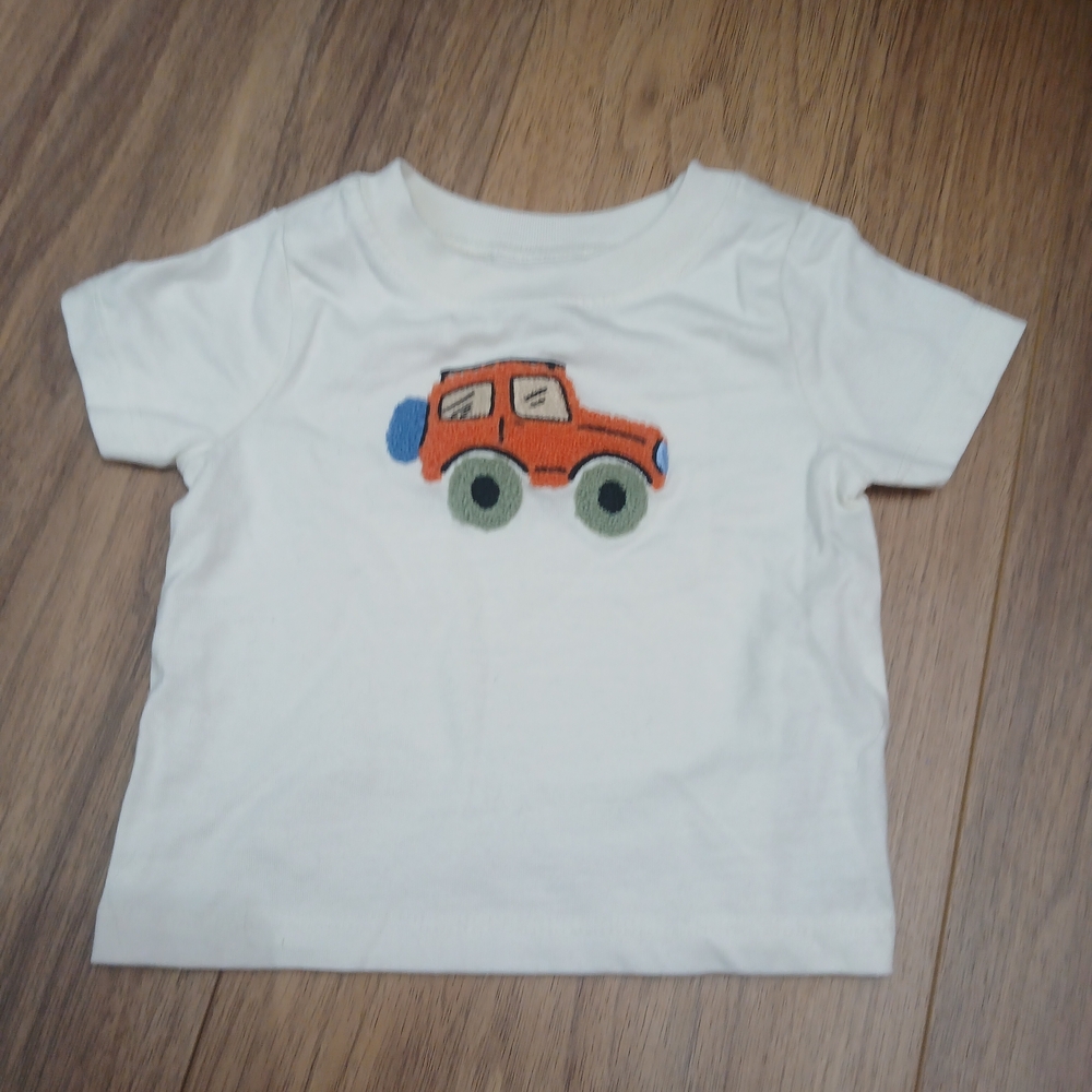 Garanimals White Shirt with Orange and Blue Car